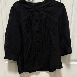 a.n.a Elegant Black Blouse with Button Detail